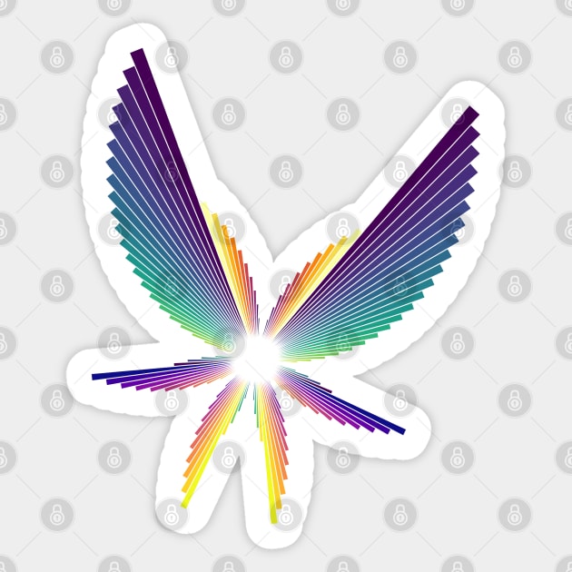 Aurora Angel Seraphim | Flying Six Wing Bar Chart White Sticker by aRtVerse